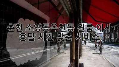춘천 소양동/옥천동 원룸 이사, 용달 시간 맞춤 서비스!